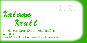 kalman krull business card